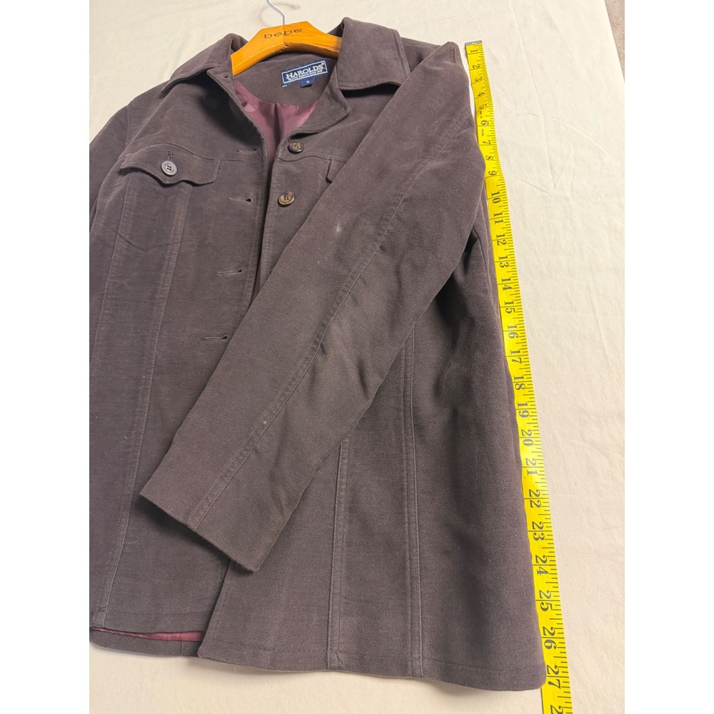 Harolds Vintage Brown Cotton Utility Jacket Blazer Made in USA Size 4 - Picture 5 of 5